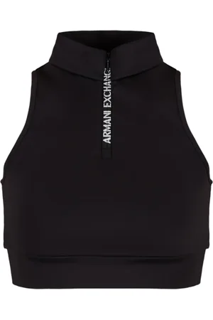 Armani Exchange Cropped tanktop med logo og lynlås