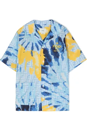 Fendi Skjorte med broderet logo og batiktryk