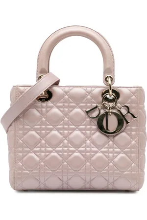 Dior 2016 Medium Pearlescent Lambskin Cannage Lady Dior satchel
