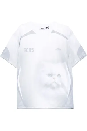 GCDS Fodbold-T-shirt med kattemotiv