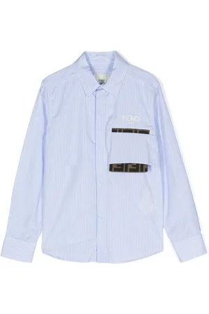Fendi Stribet skjorte med broderet logo