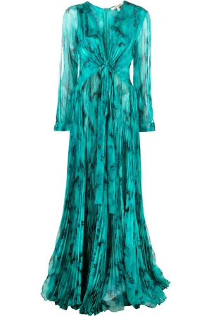 Roberto Cavalli Lang silkekjole med V-hals
