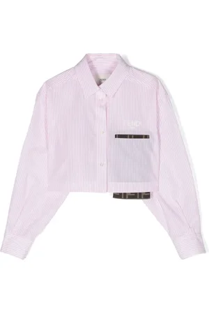 Fendi Stribet skjorte med broderet logo