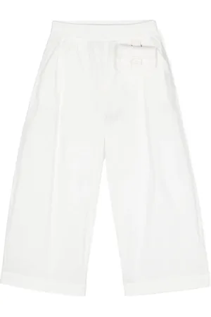 Fendi Poplin-bukser med brede ben og FF-broderi