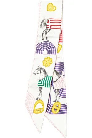 Hermès Garde Robe Pop Charms twilly-tørklæde i silke fra 2010-2024