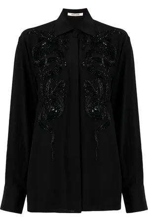 Roberto Cavalli Skjorte med perleudsmykning