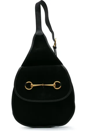 Gucci Horsebit Sling crossbody-taske i ruskind fra det 20. århundrede