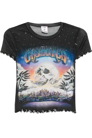 Casablanca T-shirt i mesh med tryk