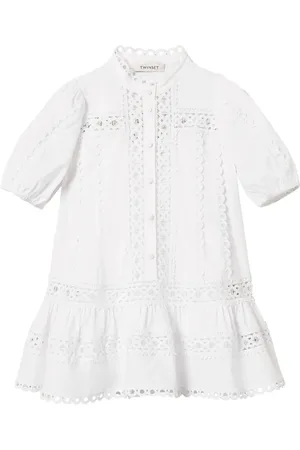 Twin-Set Kort kjole med broderie-anglaise