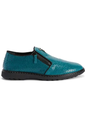 Giuseppe Zanotti Loafers i læder med slangeskindseffekt