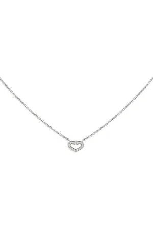 Cartier Coeur et Symbole diamanthalskæde i 18 karat hvidguld