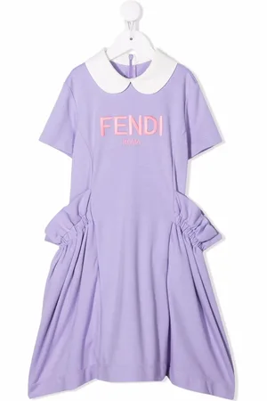 Fendi Frynset kjole med logotryk