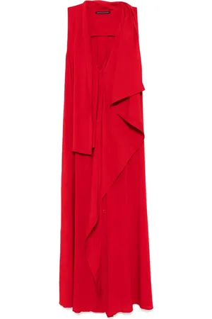 YOHJI YAMAMOTO Lang draperet Ry Lawn kjole uden ærmer