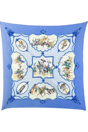 Hermès Les Chevaux des Moghols silketørklæde med plisseringer fra det 20. århundrede.