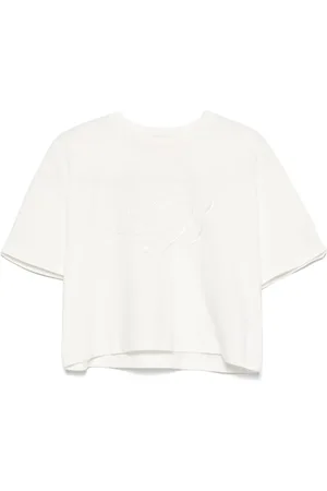 MISS BLUMARINE T-shirt med logobroderi
