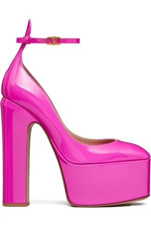 VALENTINO GARAVANI Tan-Go 155mm pumps med plateau i lakeret læder