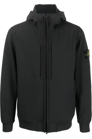 Stone Island Jakke med kompasmærke, lynlås og hætte