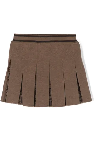 Fendi Plisseret nederdel med FF-monogramtryk