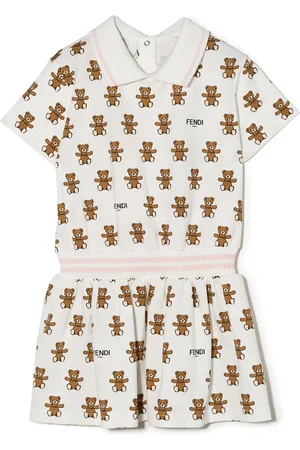 Fendi Kjole med plisseringer med bamsemotiv