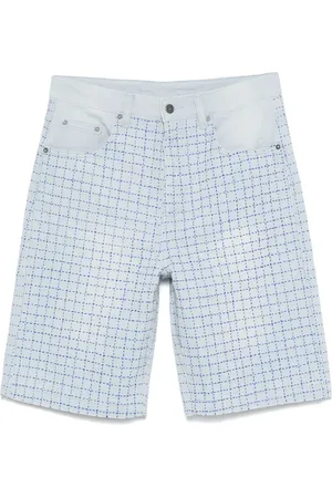 Glass Cypress Shorts i denim med dekorative syninger
