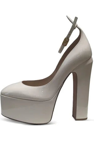 VALENTINO GARAVANI Tan-Go 155mm pumps med plateau i lakeret læder