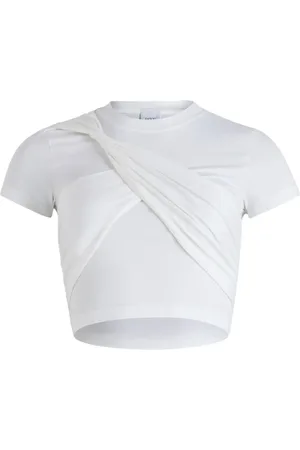 Patou Draperet cropped T-shirt i økologisk bomuld