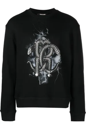 Roberto Cavalli Sweatshirt med spejlvendt slangetryk