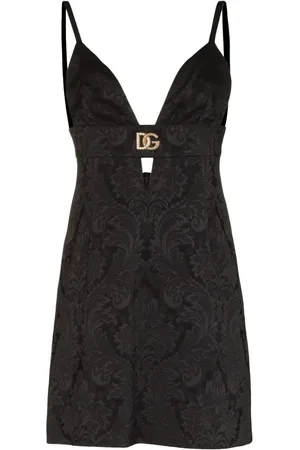 Dolce & Gabbana Kort brokadekjole med DG-plade