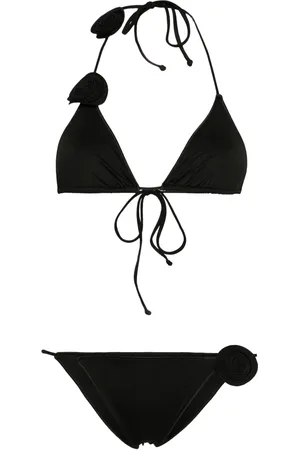 LA REVECHE Bikini med blomstret applikation og tårem