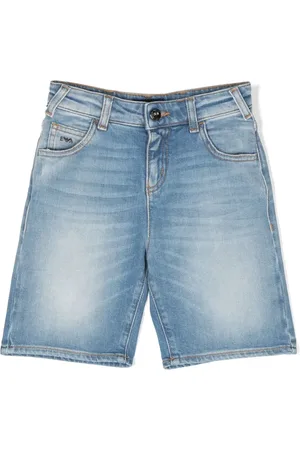Emporio Armani Denimshorts med logoplade