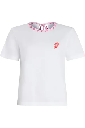 Patou T-shirt i økologisk bomuld med kontrastfarvet krave