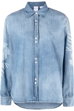 Pinko Gufare denimskjorte med blomstertryk
