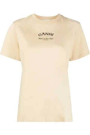 Ganni T-shirt med logotryk