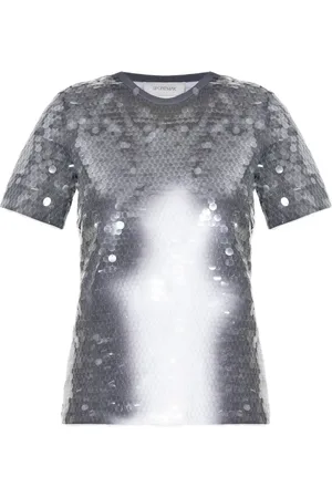 Sportmax T-shirt med pailletudsmykning