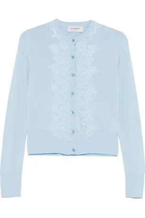 Ermanno Firenze Cardigan med blondedetalje