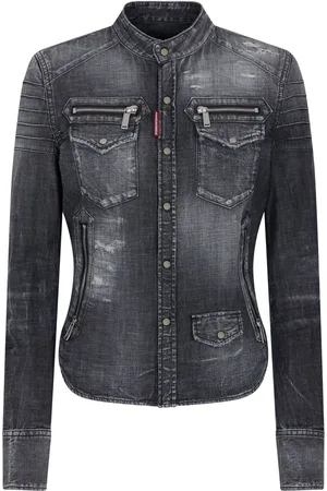 Dsquared2 Denimskjorte med slitageeffekt