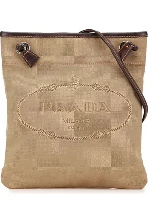 Prada Canapa crossbody-taske i kanvas med logo fra 2010-2024