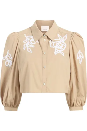 Cinq A Sept Udsmykket sæt med cropped top og mellemlang nederdel