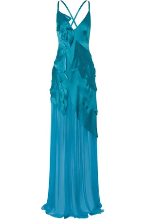 Alberta Ferretti Lang kjole med applikeret detalje