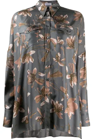 Brunello Cucinelli Oversize blomstret bluse