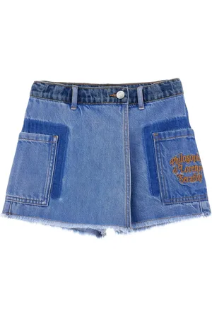 PHILOSOPHY DI LORENZO SERAFINI Denimshorts med draperet panel