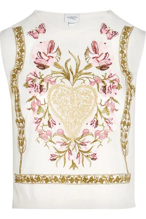 Giambattista Valli Tanktop med blomsterbroderi