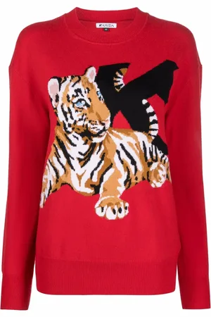 KRIZIA Trøje med tiger-motiv