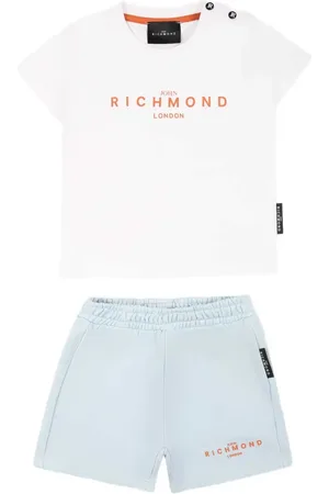 John Richmond T-shirt og shorts-sæt med logotryk