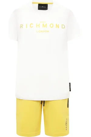 John Richmond T-shirt og shorts-sæt med logotryk