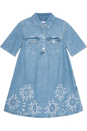 Ganni Denimkjole med broderi