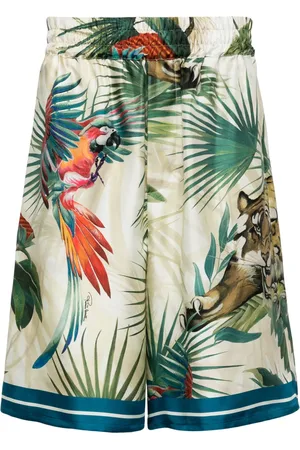 Roberto Cavalli Silkeshorts med jungletryk