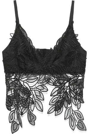 Alberta Ferretti Top med guipure-blonde