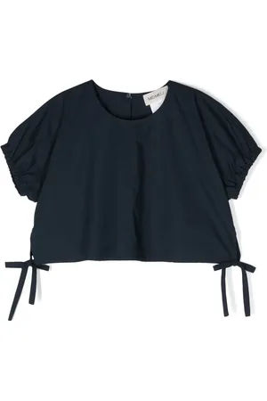MEIMEIJ Cropped bluse med bundet side