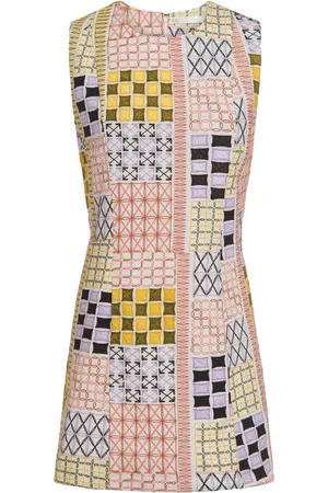 Marie Oliver ærmeløs Sabrina kjole med patchwork